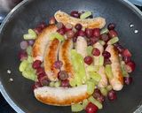 A picture of step 2 of Posh bangers and mash - wow.