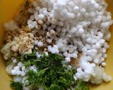 A picture of step 2 of Sabudana vada in appe pan.