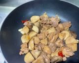 A picture of step 5 of Three Cup Chicken with King Oyster Mushrooms.