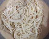 Foto langkah ke 4 dari resep Spaghetti Aglio e Olio in Japanese Pancake.