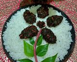 A picture of step 5 of Lal Saag Bhaja.
