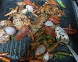 A picture of step 2 of Grilled chicken with veg.