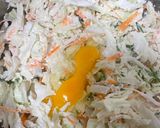 A picture of step 1 of Okonomiyaki with Sauce.