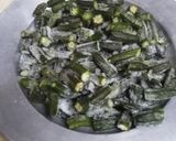 A picture of step 4 of Bhindi ka salun.
