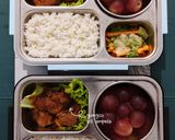 Foto langkah ke 3 dari resep Bekal Gongso Ati Ampela, Salad Sayur, dan Anggur.