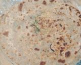A picture of step 5 of Punjabi paratha thali(radish layered paratha, Yoghurt lassi).