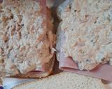 A picture of step 2 of Tunafish-Ham Sandwich.