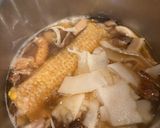 A picture of step 2 of Bean Thread Noodle Soup with Pickled Bamboo Shoots.