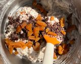 A picture of step 3 of Farro, Chocolate, and Apricot Pastiera.