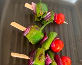 A picture of step 4 of Goodness grilled padron chilli, red onions, baby tomatoes with honey mustard.