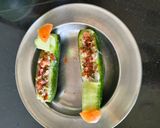 A picture of step 3 of Cucumber, Paneer & Sprouts Salad Boats – Summer Special Cold Protein Salad.