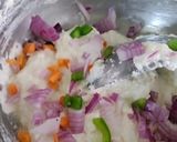 A picture of step 3 of Pan roast Idli.