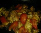 A picture of step 2 of Chicken fry karahi with turkish pide bread.