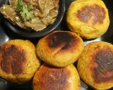 A picture of step 9 of Baingan Chokha and Bati.