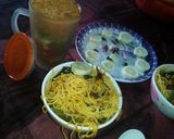 A picture of step 11 of Chowmin biryani and chicken soup.