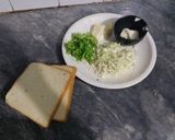 A picture of step 1 of Pin wheel sandwiches.