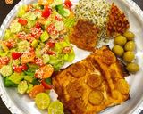 عکس مرحله 1 از دستور 🐟سبزی پلو با ماهی تنوری🐟