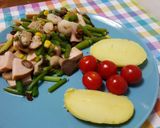 Foto del paso 3 de la receta: Salteado de verduras con champiñones, pavo y patata