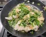 Une image de l'étape 10 de Filets de julienne à l'échalote, coriandre, prosecco et parmesan.
