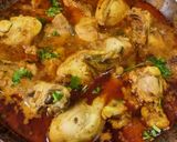 A picture of step 4 of Kolhapuri Chickan masala and curry.