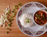 A picture of step 4 of Chicken Shashlik Curry with Rice🍛.
