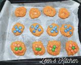 A picture of step 3 of Saffron and Cadbury Gems Cookies.