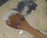A picture of step 2 of Ghee mysore pak.