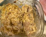 A picture of step 2 of “Marry Me “ stuffed chicken w artichokes and sundried tomatoes w saffron risotto.