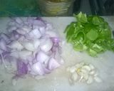 A picture of step 1 of Chilli kathal.