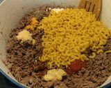 A picture of step 3 of Cheeseburger Macaroni No box here!.