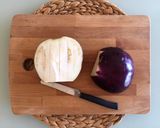 A picture of step 1 of Eggplant Gateau with Buffalo Mozzarella, Air Fryer Method.