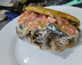 Foto del paso 7 de la receta: Arepa🥙rellena de calabacines y berenjena🍆con queso crema🧀