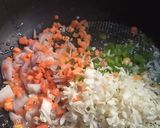 A picture of step 4 of CHILLI CHICKEN and VEG FRIED RICE.
