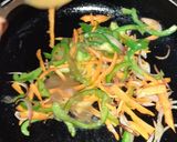A picture of step 3 of Water chestnut and buckwheat flour Spring Roll.