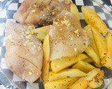 Foto del paso 1 de la receta: Lenguado 🐟 con Papas 🥔 Al horno y  Ensalada de Repollo Rojo y Palmitos! 🥗