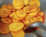 A picture of step 4 of Aloo Katli in coriander dip.