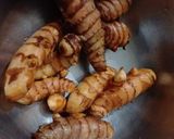 A picture of step 1 of Marvadi Turmeric pickle.