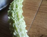A picture of step 1 of Bitter gourd pickle.