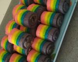 Foto langkah ke 5 dari resep Rainbow cake kukus putih telur ekonomis.