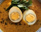 A picture of step 8 of Egg Masala curry.