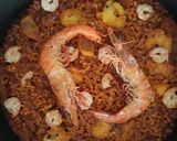 Foto del paso 10 de la receta Arroz con Rape y Langostino Tigre a la Paella Terminado en el Horno