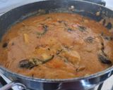 A picture of step 4 of Stuffed Brinjal potatoes in gravy.