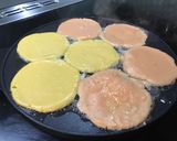 A picture of step 3 of Thai coconut pancakes.