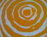 A picture of step 8 of Orange Marble Swiss Roll.