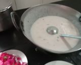 A picture of step 1 of Rose milk rice kheer.