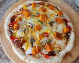 A picture of step 12 of Paneer Tikka pizza.