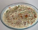 Une image de l'étape 4 de Gratin de légumes à la béchamel gruyère râpé et fromage tartiflette.