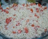 Foto del paso 3 de la receta: Tarta de arroz, salame, muzzarella y tomate