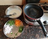 A picture of step 1 of Mix vegetable Suji pancake.