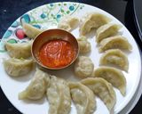 A picture of step 5 of Veg momos.